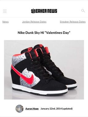 Nike Limited Edition Women's Black and Red Dunk Sky High Sneakers